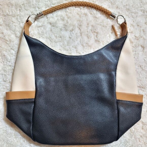 Nautica 'Port O Call' Color Block Brown/White/Cream Hobo Shoulder Bag - Picture 3 of 11